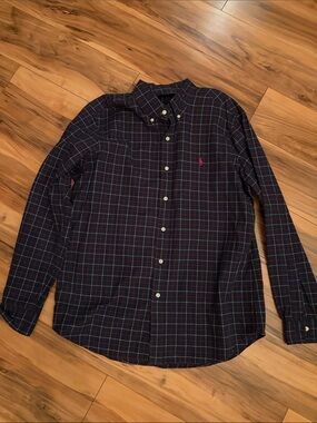 Polo by Ralph Lauren Navy and Red Plaid Button-Down Shirt